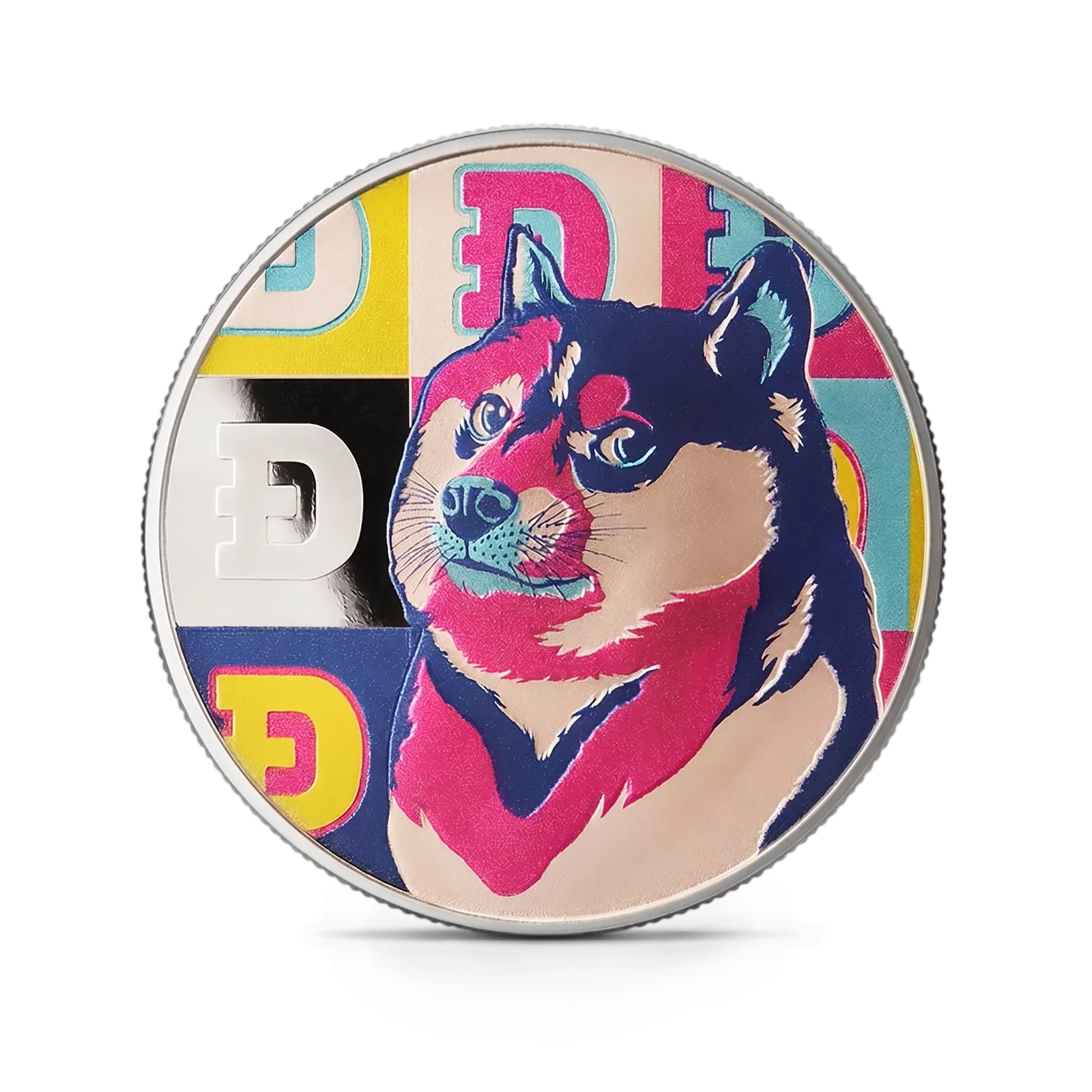 Жетон "Криптовалюта DOGECOIN", 2022 г., Серебро, 31,1 гр., проба 999,