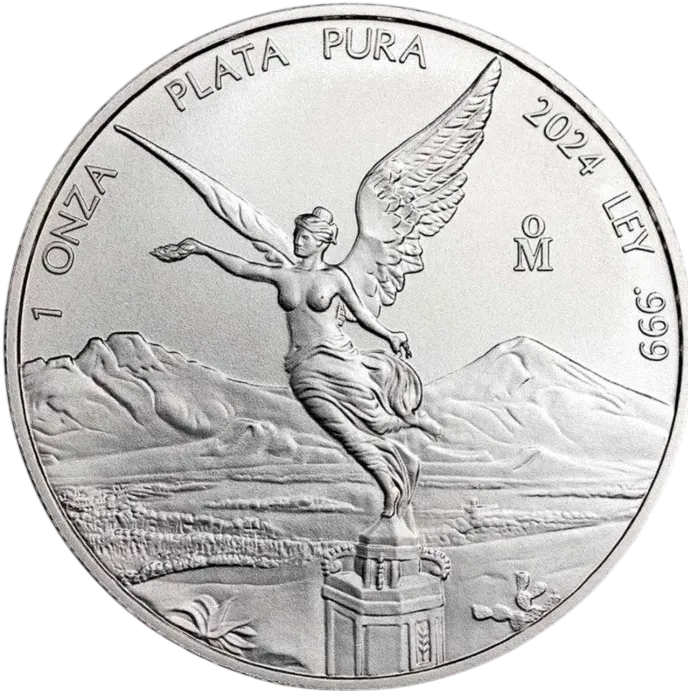 Монета "Либертад", 2024 г., Серебро, 31,1 гр., проба 999, МЕКСИКА