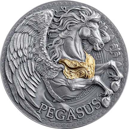 Монета «Пегас», 2024 г., Серебро, 31,1 гр., проба 999, КАМЕРУН