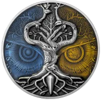 Монета «Таинственное дерево», 2024 г., Серебро, 62,2 гр., проба 999, НИУЭ