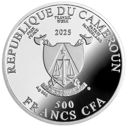 Монета "Победитель получает всё", 2025 г., Серебро, 17,5 гр., проба 999, КАМЕРУН