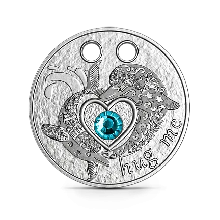 Монета "Обними меня. Дельфины",  2021 г., Серебро, 8,8 гр., проба 925, КАМЕРУН