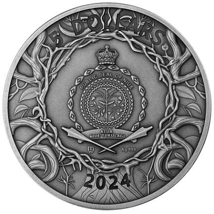 Монета «Таинственное дерево», 2024 г., Серебро, 62,2 гр., проба 999, НИУЭ