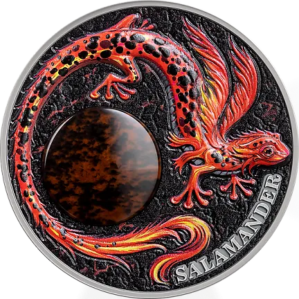 Монета «Саламандра», 2024 г., Серебро, 62,2 гр., проба 999, ГАНА