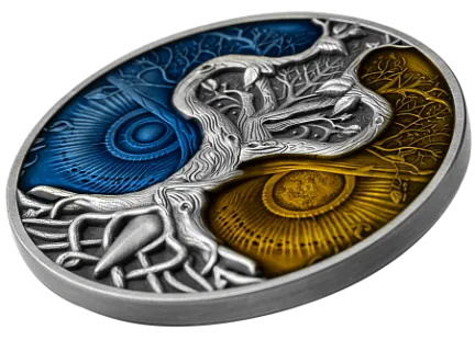 Монета «Таинственное дерево», 2024 г., Серебро, 62,2 гр., проба 999, НИУЭ