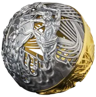 Монета «Рай и Ад», 2021 г., Серебро, 62,2 гр., проба 999, САМОА