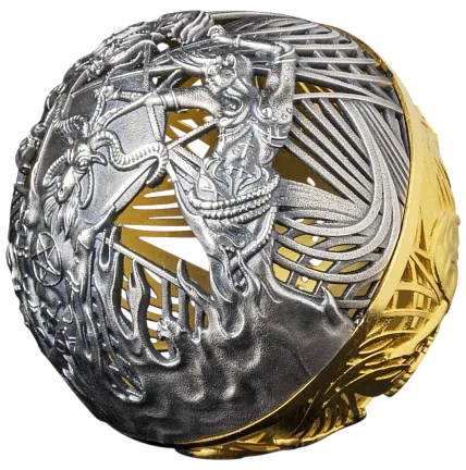 Монета «Рай и Ад», 2021 г., Серебро, 62,2 гр., проба 999, САМОА