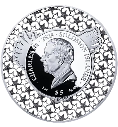 Монета «Американский орел. Филигранный», 2025 г., Серебро, 62,2 гр., проба 999, СОЛОМОНОВЫ ОСТРОВА