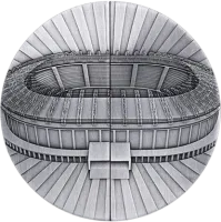 Монета "Раздвижная дверь Stadium", 2026 г., Серебро, 155,5 гр., проба 999, СОЛОМОНОВЫ ОСТРОВА