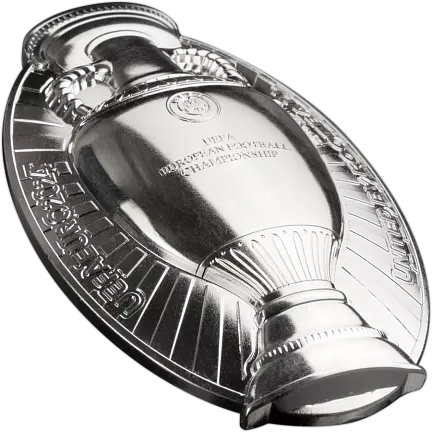 Монета "Кубок UEFA 2024", 2024 г., Серебро, 93,3 гр., проба 999, СОЛОМОНОВЫ ОСТРОВА