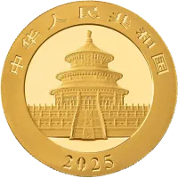 Монета «Панда», 2025 г., Золото, 15 гр., проба 999, КИТАЙ