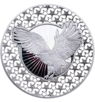 Монета «Американский орел. Филигранный», 2025 г., Серебро, 62,2 гр., проба 999, СОЛОМОНОВЫ ОСТРОВА