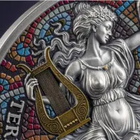 Монета «Терпсихора и Эвтерпа. Девять Муз», 2025 г., Серебро, 62,2 гр., проба 999, КАМЕРУН