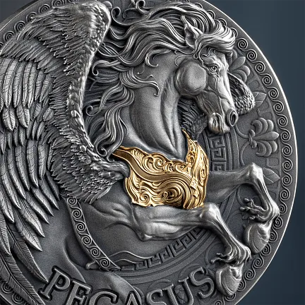 Монета «Пегас», 2024 г., Серебро, 31,1 гр., проба 999, КАМЕРУН