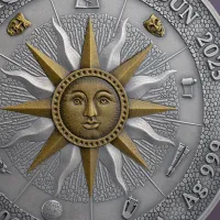 Монета «Мельпомена и Талия. Девять Муз», 2025 г., Серебро, 62,2 гр., проба 999, КАМЕРУН