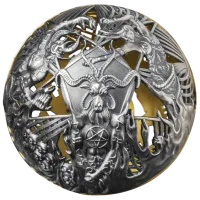 Монета «Рай и Ад», 2021 г., Серебро, 62,2 гр., проба 999, САМОА