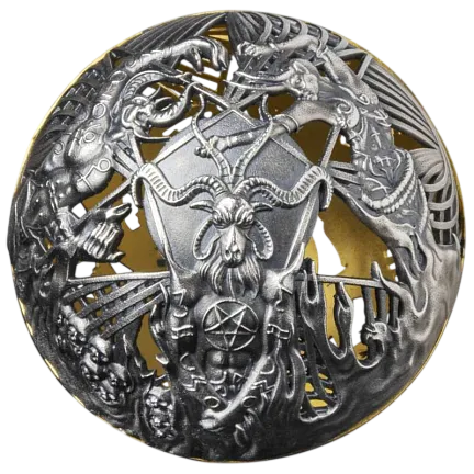 Монета «Рай и Ад», 2021 г., Серебро, 62,2 гр., проба 999, САМОА