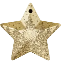 Монета «Зимний лес. Звезда », 2025 г., Серебро, 31,1 гр., проба 999.9, ОСТРОВА КУКА