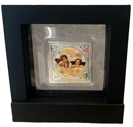 Монета «Рафаэль Санти да Урбино-Ангелы»,  2018 г., Серебро, 17,5 гр., проба 999, НИУЭ