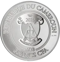 Монета «Санта Клаус», 2025 г., Серебро, 15,55 гр., проба 999, КАМЕРУН