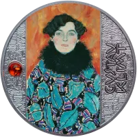 Монета «Портрет Иоганны Штауде. Густав Климт», 2024 г., Серебро, 17,5 гр., проба 999, КАМЕРУН