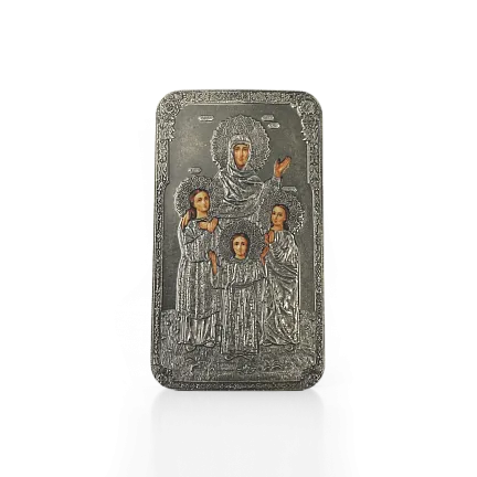 Монета "Православные святыни. Вера", Надежда, Любовь и мать их Софья,  2017 г., Серебро, 31,1 гр., проба 999, РОССИЯ