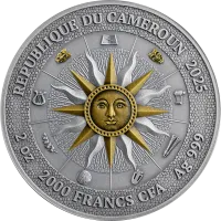 Монета «Мельпомена и Талия. Девять Муз», 2025 г., Серебро, 62,2 гр., проба 999, КАМЕРУН